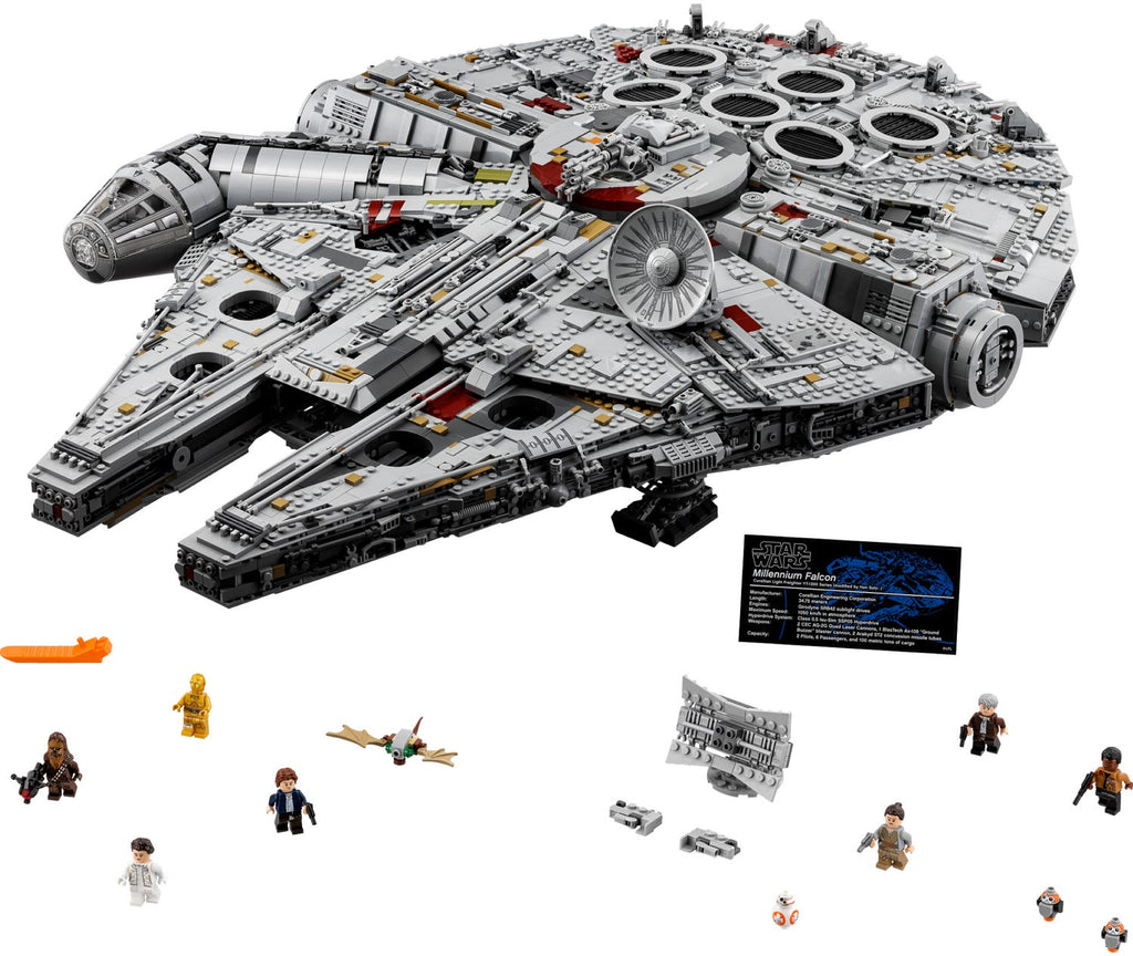 Star Wars Millennium Falcon 75192 Building Kit 7541 Pieces - Kids Adults Gifts Birthday Hobby Ornament Collectors Christmas