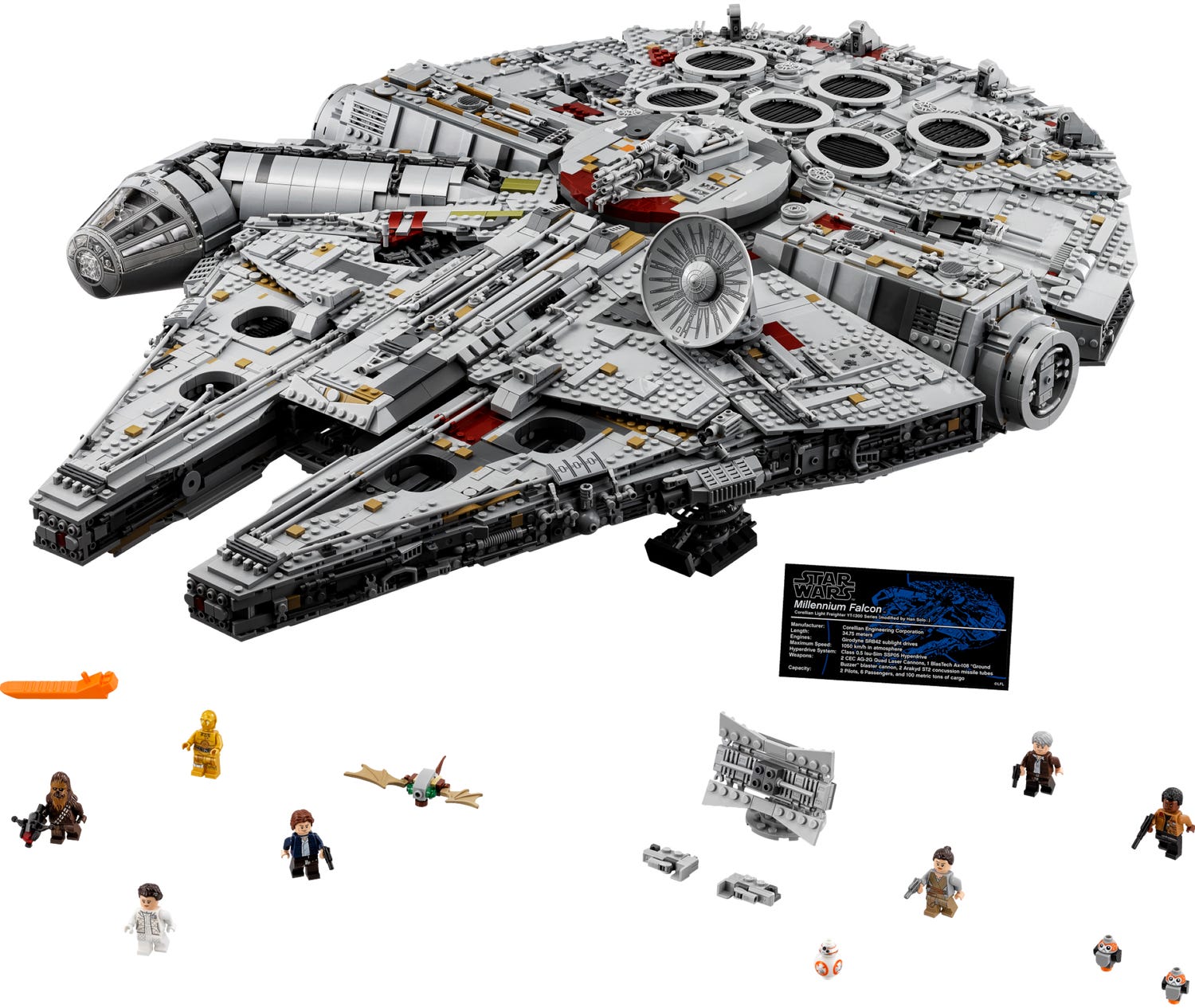 Star Wars Millennium Falcon 75192 Building Kit 7541 Pieces - Kids Adults Gifts Birthday Hobby Ornament Collectors Christmas